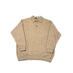 Merino Possum Beige Collared Shirt 60% Merino Wool 40% Possum Fur Men’s XL